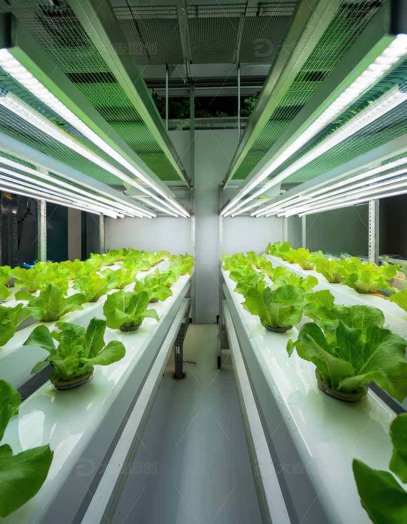 室内水培生菜种植场景