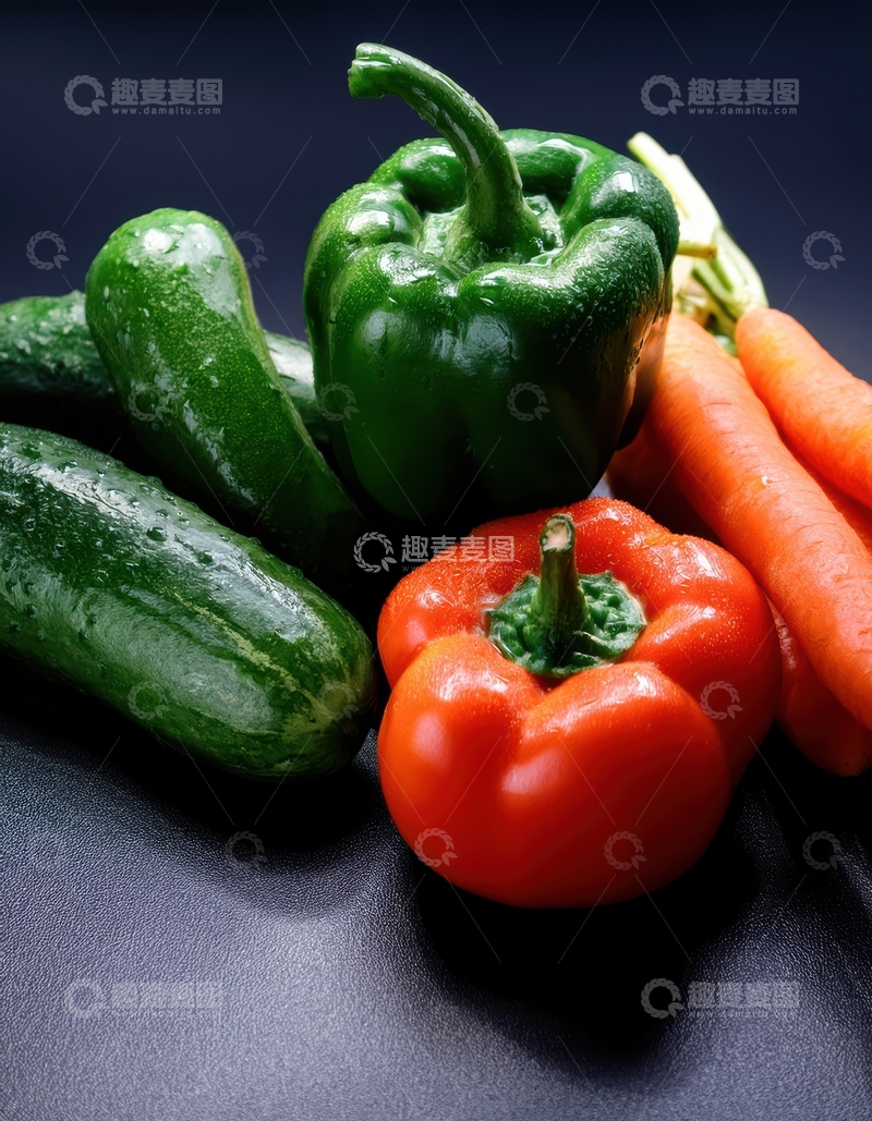 高清大图下载【趣麦麦图】深色背景的蔬菜组合
