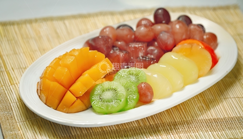 高清大图下载【趣麦麦图】长盘装多样切片水果