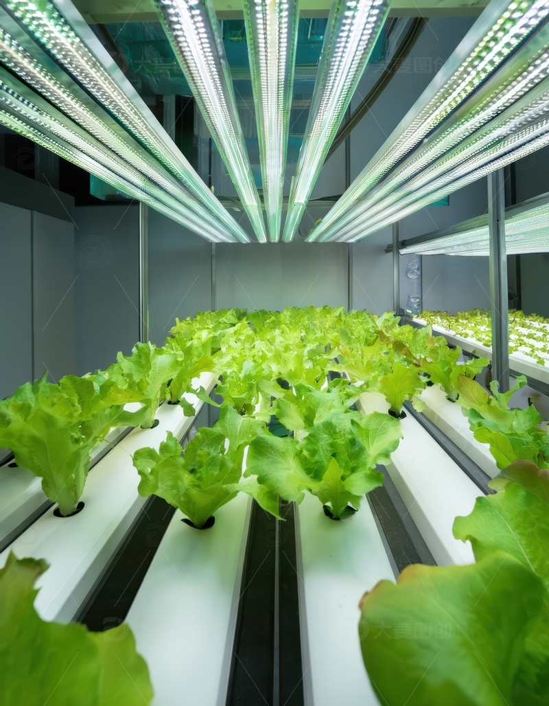 现代化水培生菜培育区