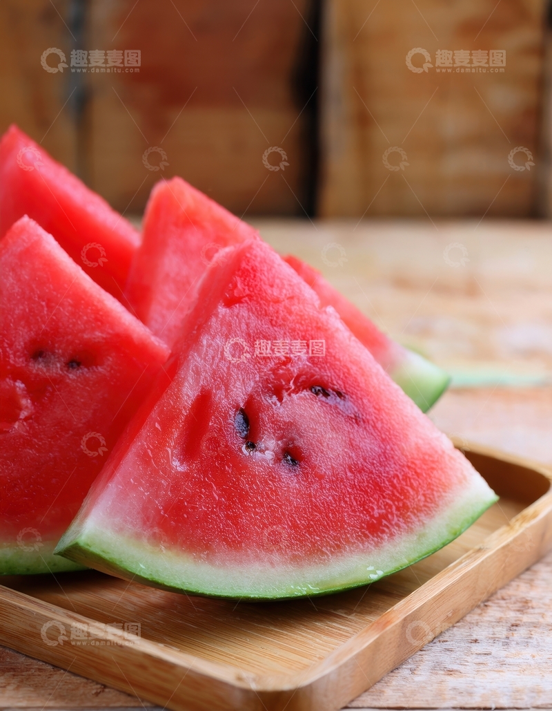 高清大图下载【趣麦麦图】红瓤西瓜切块特写