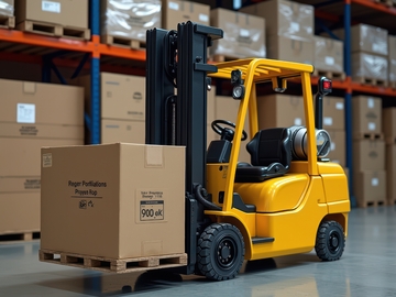黄色叉车仓库搬运货物