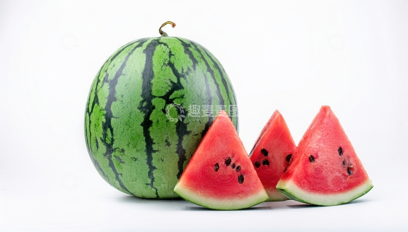 高清大图下载【趣麦麦图】完整西瓜与切块西瓜组合
