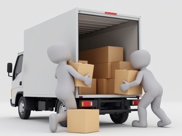 3D小人往货车装货场景