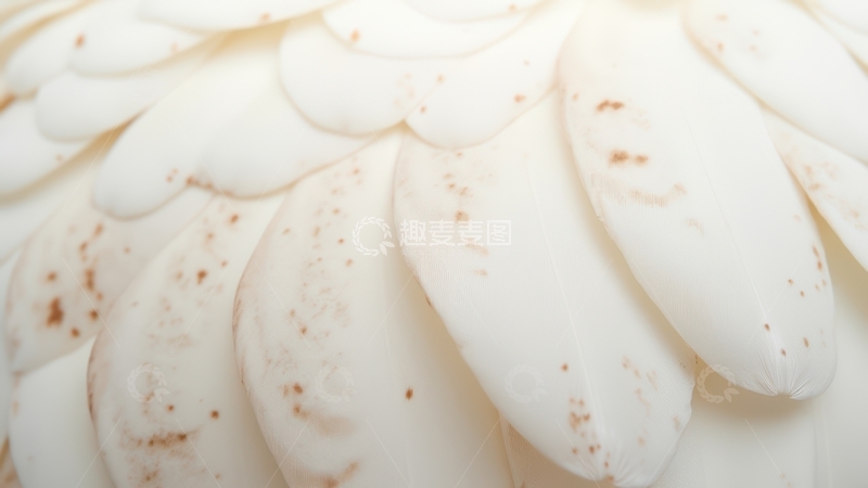高清大图下载【趣麦麦图】白色带斑羽毛展示