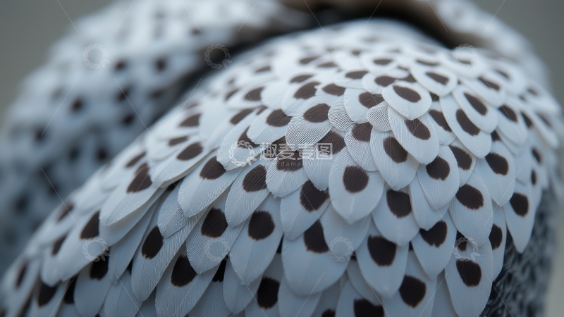 高清大图下载【趣麦麦图】黑白斑点羽毛特写