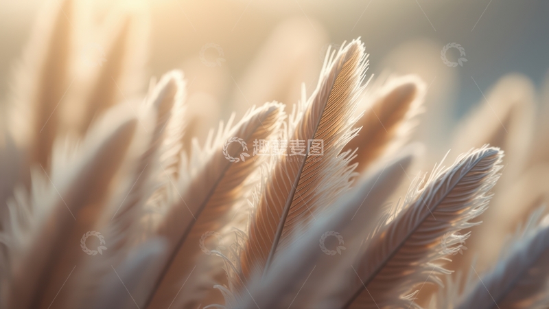 高清大图下载【趣麦麦图】暖色调绒毛状羽毛