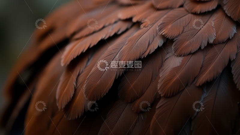 高清大图下载【趣麦麦图】棕褐色羽毛层叠外观