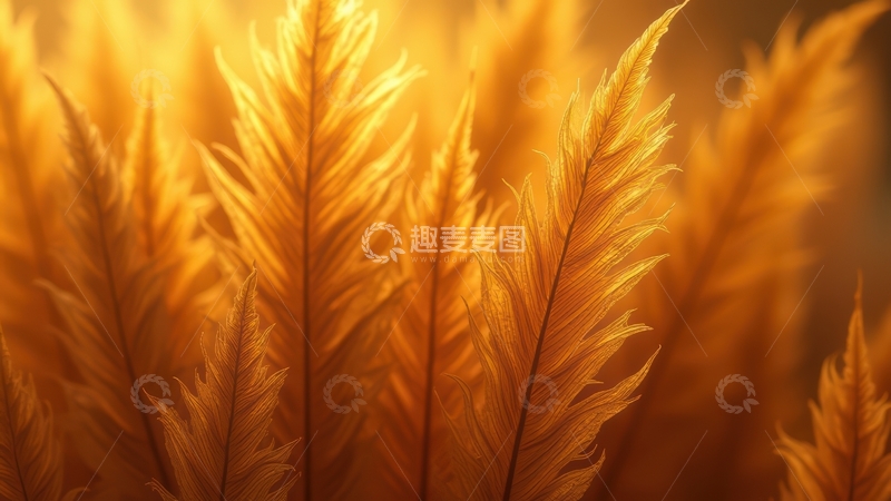 高清大图下载【趣麦麦图】金黄色羽毛群聚特写图