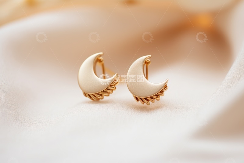 高清大图下载【趣麦麦图】一对月牙耳钉