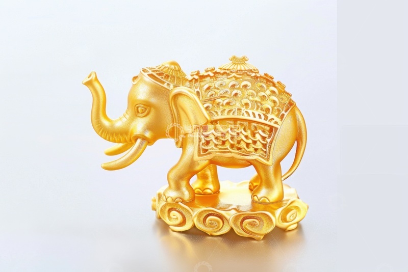 高清大图下载【趣麦麦图】雕刻的黄金大象