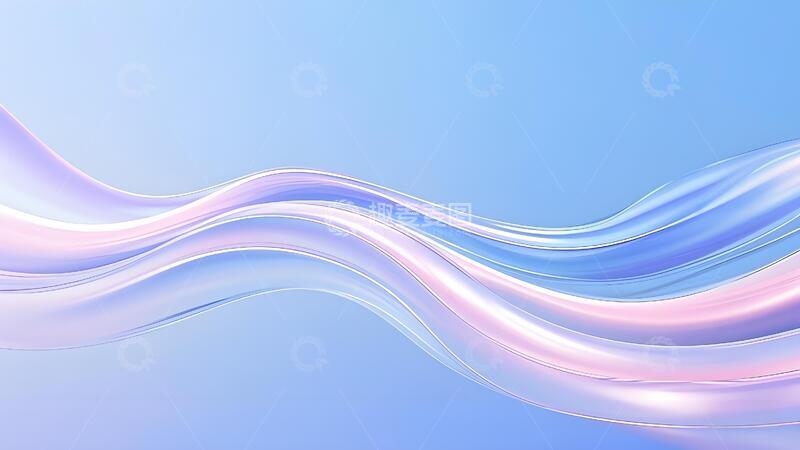 高清大图下载【趣麦麦图】空灵蓝白渐变柔波背景图