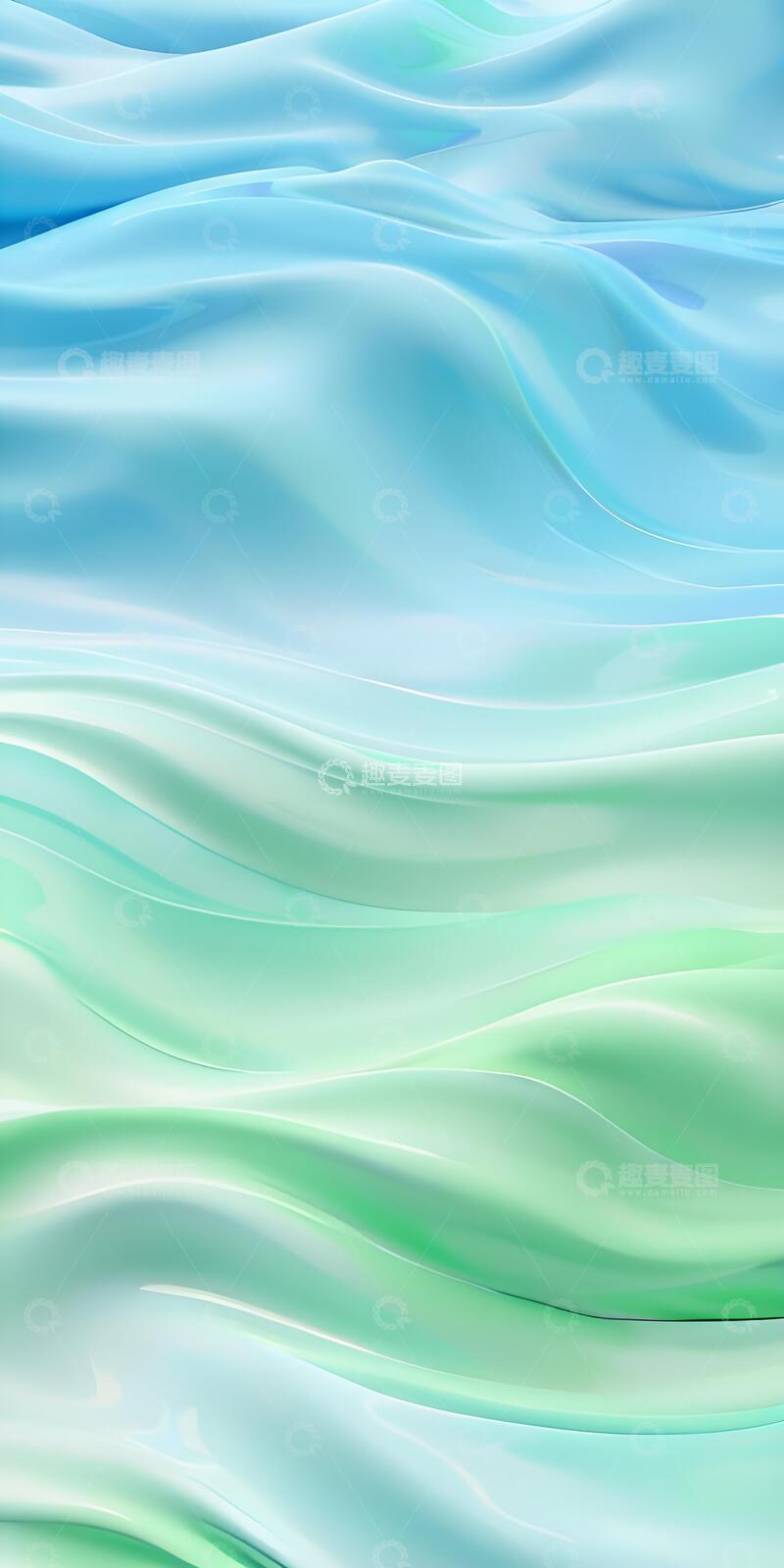 高清大图下载【趣麦麦图】轻柔蓝调流动曲线背景图