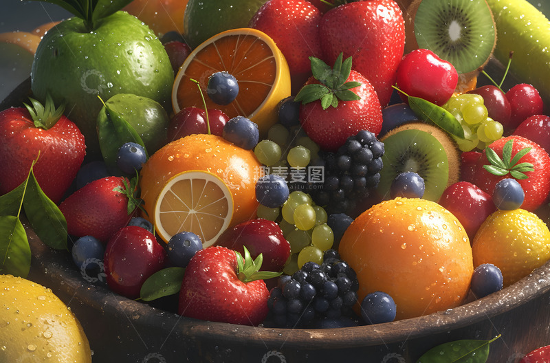 高清大图下载【趣麦麦图】新鲜丰富水果摆拍3