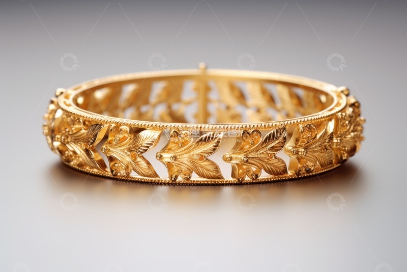 高清大图下载【趣麦麦图】一个镂空黄金雕刻手镯