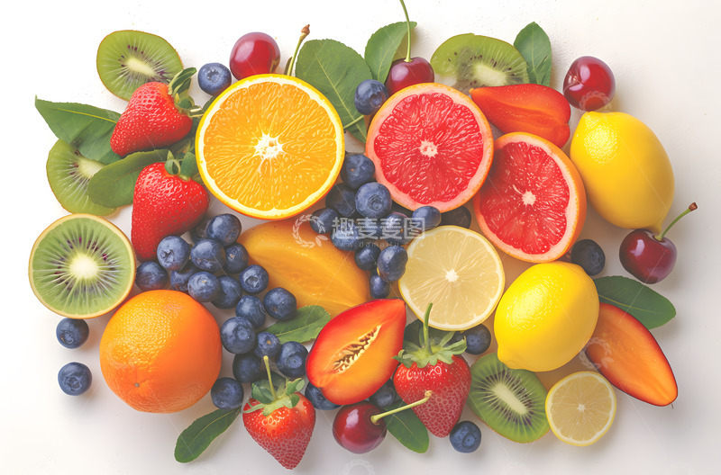 高清大图下载【趣麦麦图】新鲜丰富水果摆拍1