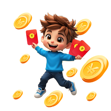 卡通男孩领红包