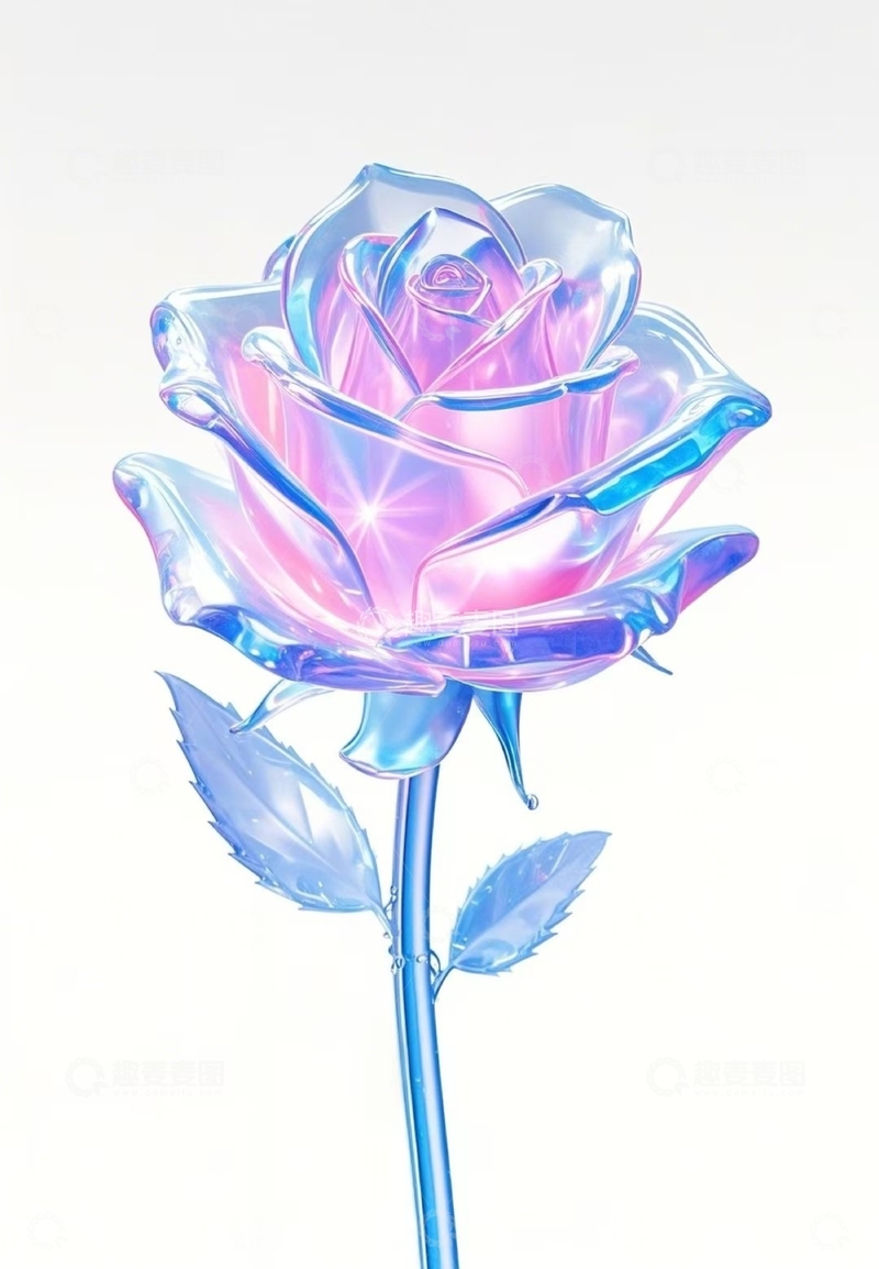 高清大图下载【趣麦麦图】晶莹剔透玫瑰花