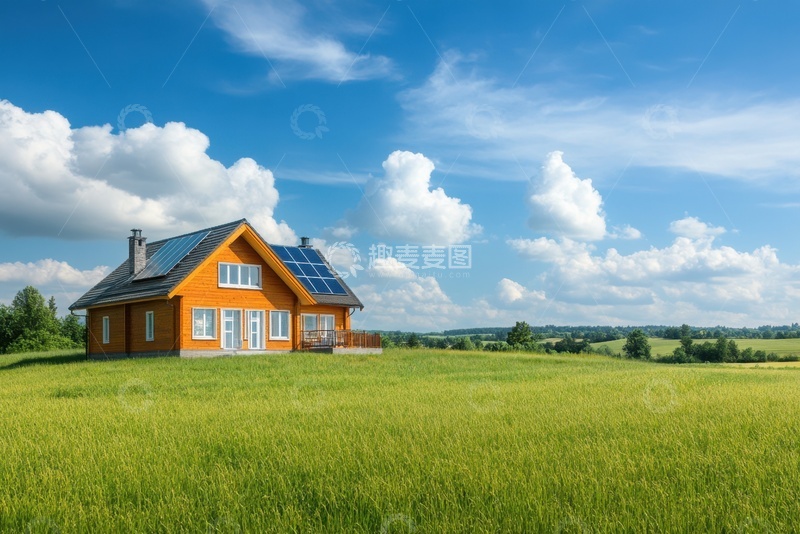 高清大图下载【趣麦麦图】草坪上的小房子建筑