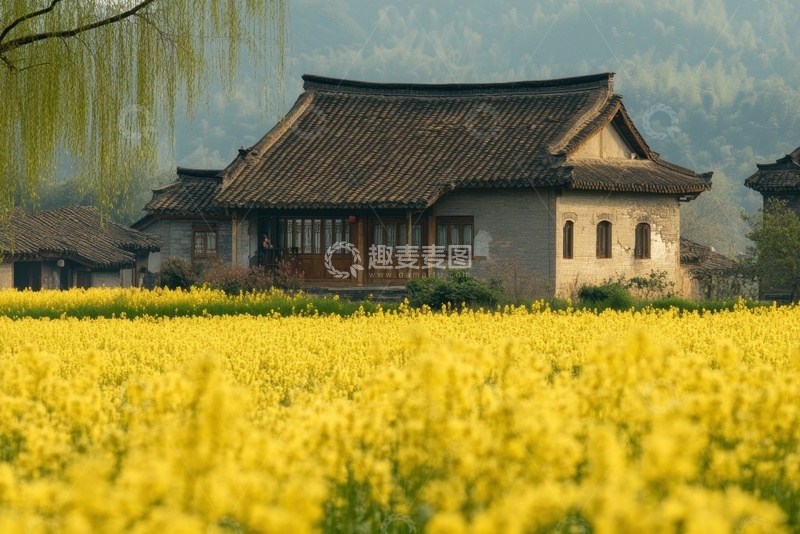高清大图下载【趣麦麦图】村镇建筑自然美景