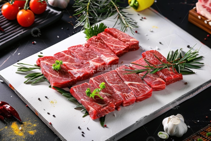 高清大图下载【趣麦麦图】一盘生牛肉切片