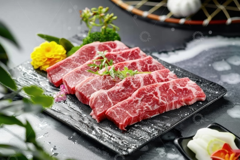 高清大图下载【趣麦麦图】雪花牛肉切片