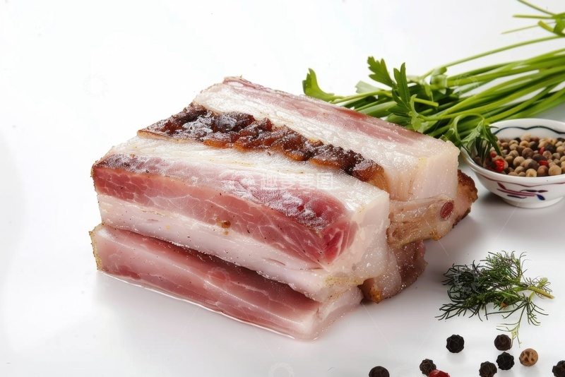 高清大图下载【趣麦麦图】摞起来的五花肉块