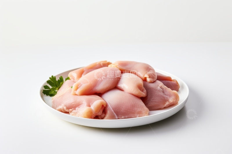 高清大图下载【趣麦麦图】一盘生鸡肉块1