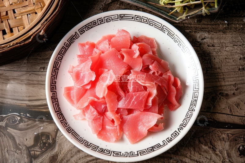 高清大图下载【趣麦麦图】-一盘瘦肉片美食