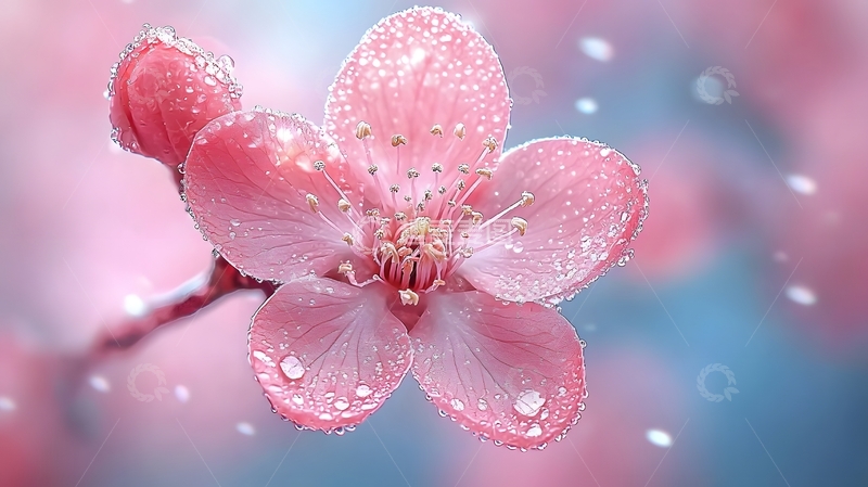 高清大图下载【趣麦麦图】盛开的桃花特写