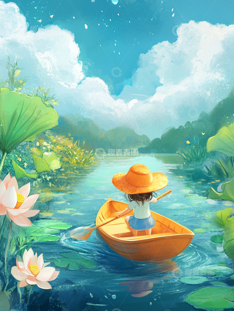 高清大图下载【趣麦麦图】唯美背景插画素材10