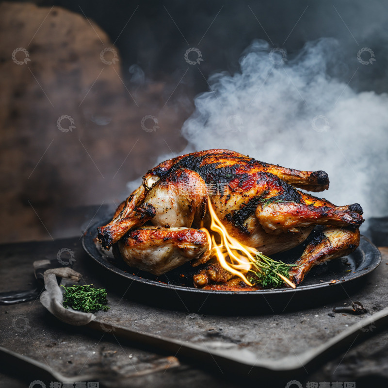 高清大图下载【趣麦麦图】木炭火鸡4
