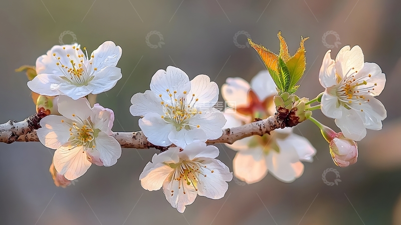 高清大图下载【趣麦麦图】春天盛开的樱花特写1