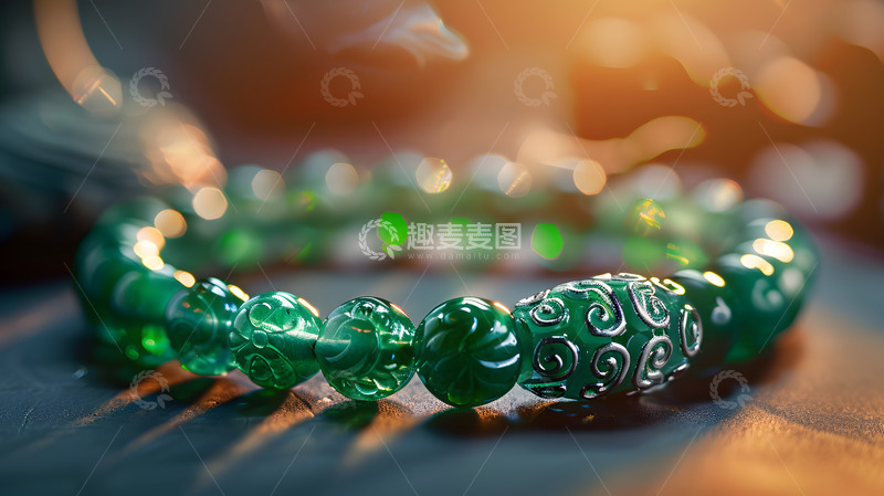 高清大图下载【趣麦麦图】翡翠玉石珠串手链4