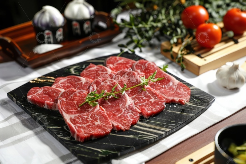 高清大图下载【趣麦麦图】一盘牛肉片食材