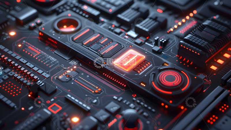 高清大图下载【趣麦麦图】芯片电路板特写科技感3