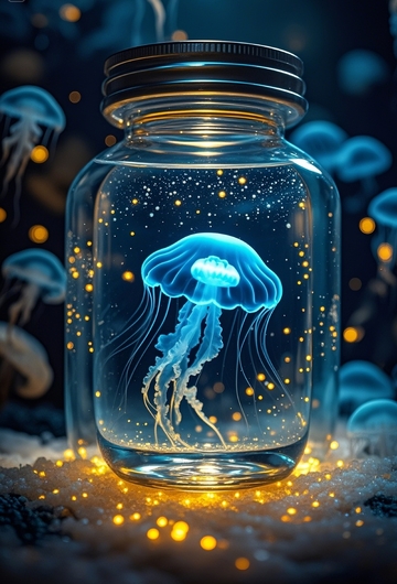 瓶中水母素材
