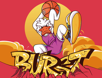 篮球运动员卡通IP形象时尚潮流打篮球1