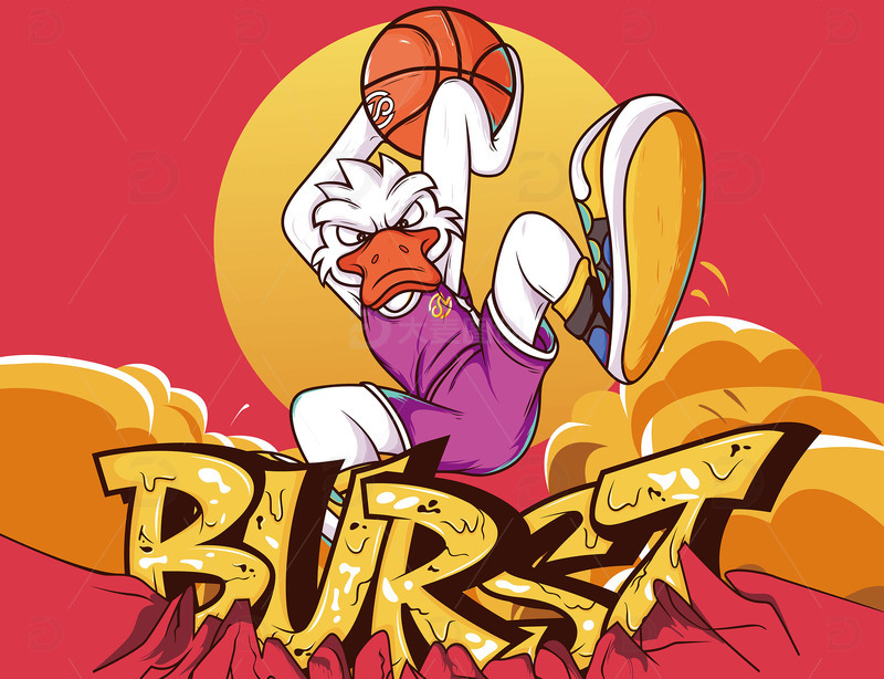 篮球运动员卡通IP形象时尚潮流打篮球1