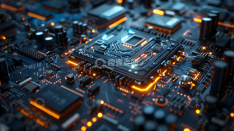 高清大图下载【趣麦麦图】芯片电路板特写科技感1