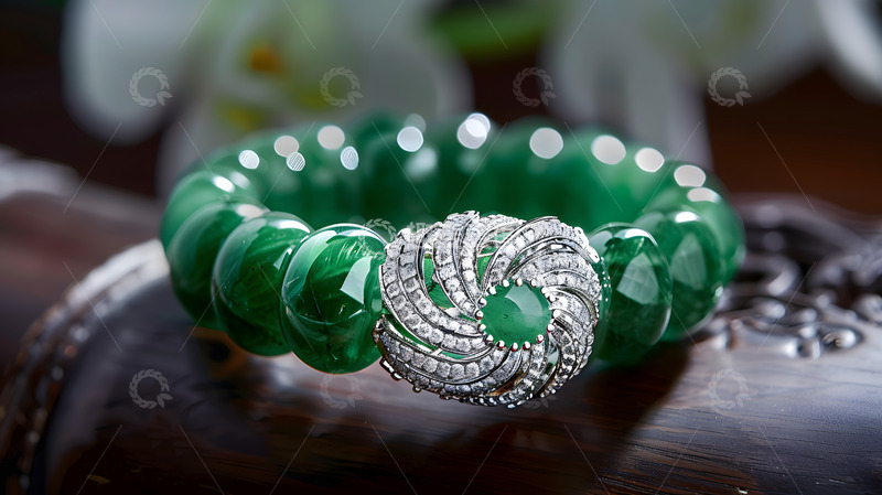 高清大图下载【趣麦麦图】翡翠玉石珠串手链1