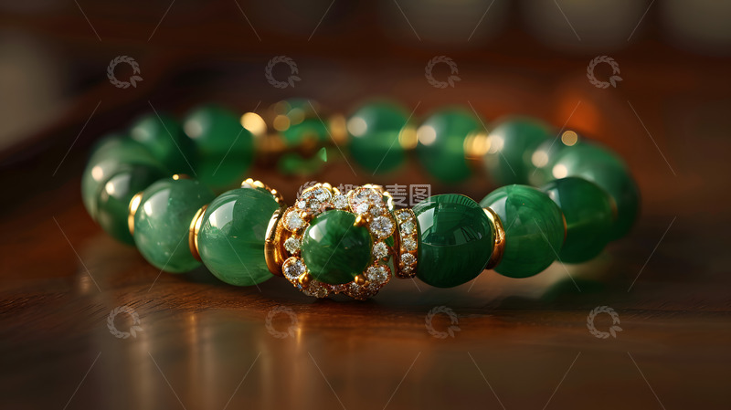 高清大图下载【趣麦麦图】翡翠玉石珠串手链
