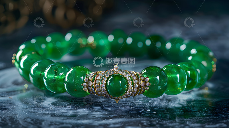 高清大图下载【趣麦麦图】翡翠玉石珠串手链5