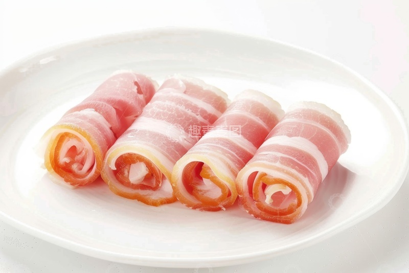 高清大图下载【趣麦麦图】-一盘培根卷美食