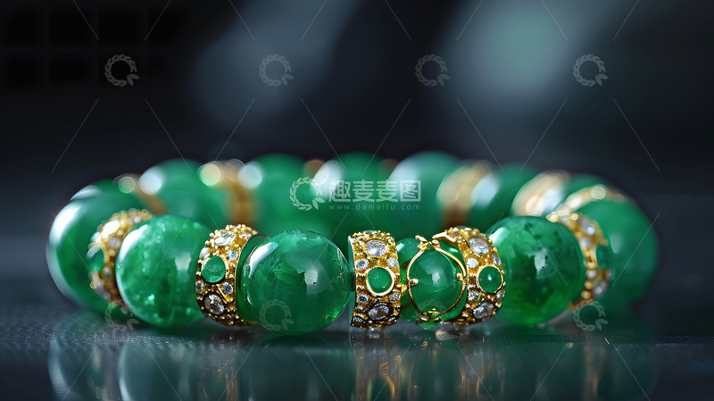 高清大图下载【趣麦麦图】翡翠玉石珠串手链3