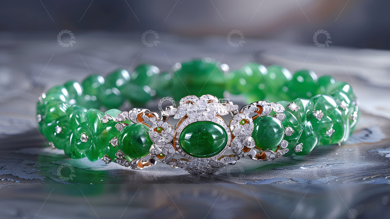 高清大图下载【趣麦麦图】翡翠玉石珠串手链2