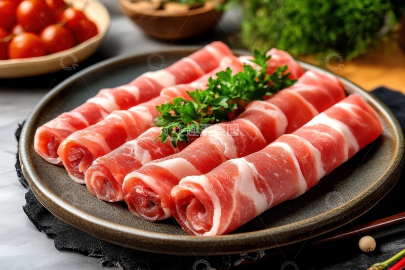 高清大图下载【趣麦麦图】一盘牛肉卷美食