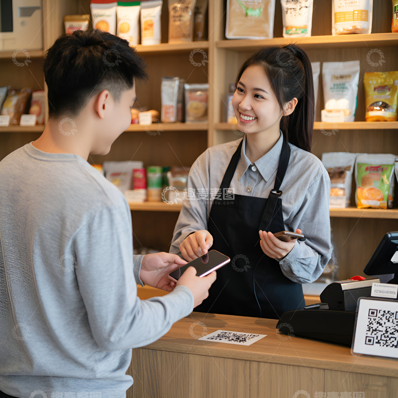 高清大图下载【趣麦麦图】扫码支付场景