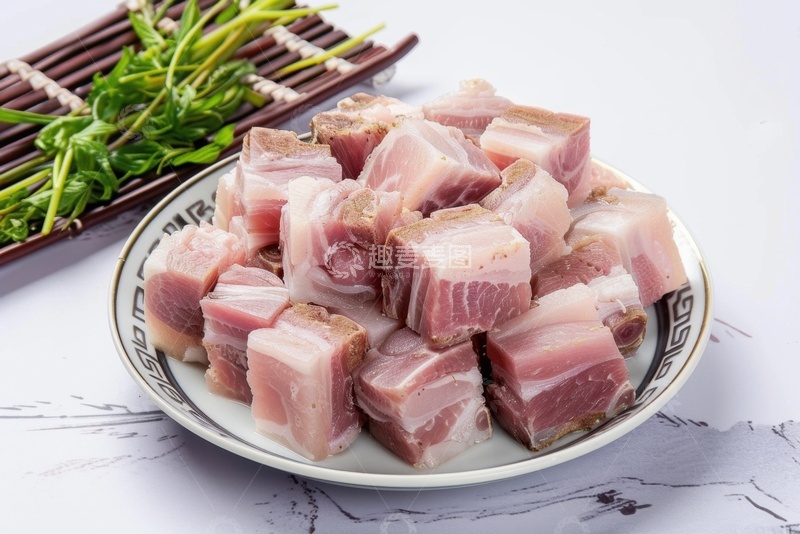 高清大图下载【趣麦麦图】一盘五花肉块美食