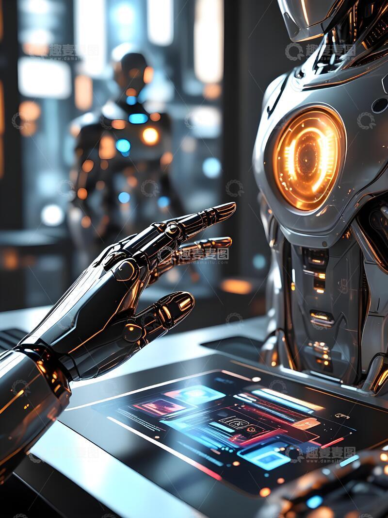 高清大图下载【趣麦麦图】人工智能未来科技机器人引擎2